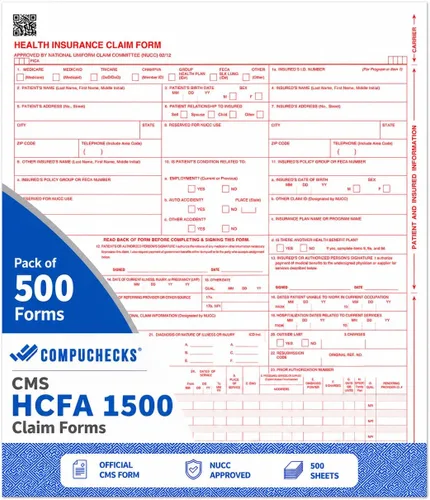 Vista 4 de Nuevos formularios de reclamación CMS 1500 - HCFA (versión 02/12) (100 hojas)