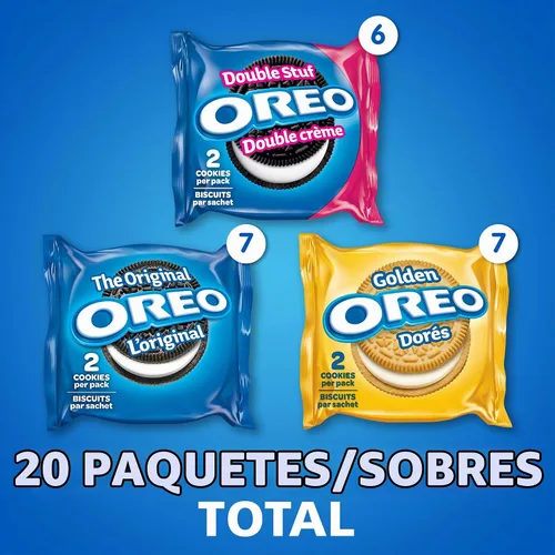 Vista 5 de Oreo - Galletas sándwich, paquetes variados de aperitivos, 482G