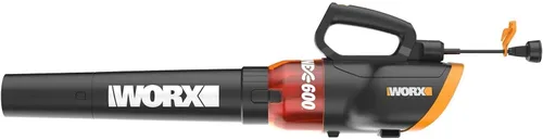 Vista 6 de WORX WG520 Turbine 600 Soplador de hojas eléctrico con cable , negro Flujo de aire de 600 CFM y 110 MPH, control de 2 velocidades para limpieza