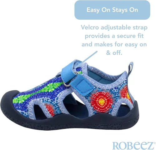 Vista 2 de Robeez Zapatos acuáticos para niños y niñas, antideslizantes, de neopreno, para verano, playa, piscina, para bebésniños pequeños, de 12 meses a 3.5