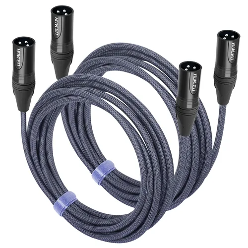 Vista 14 de Paquete de 2 cables de audio de equilibrio de 3 pines hembra a hembra, cables de conexión de micrófono de 3 pines, cables de conexión XLR hembra DMX