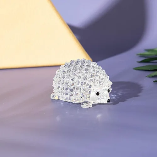 Vista 2 de LONGWIN Mini estatuas de vidrio erizo de cristal figuras coleccionables de animales de cristal adornos decorativos de mesa para el hogar
