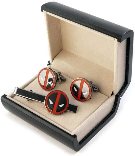 Vista 4 de Deadpool - Clip de corbata, gemelos X-Men, joyería Marvel X-Force, eslabones de gemelos de Wolverine, tachuelas de cable, regalo de boda