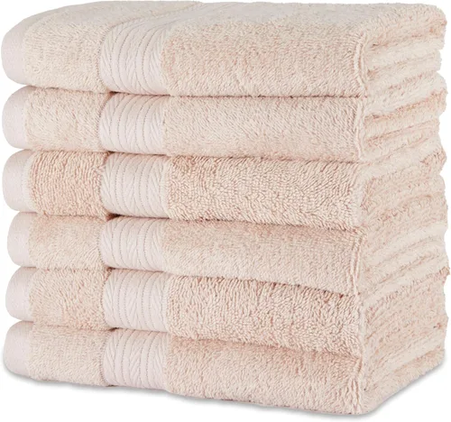 Vista 27 de Amazon Basics Juego de 6 toallas de gran tamaño resistentes a la decoloración, 100% algodón, altamente absorbentes, suaves, color verde azulado, 2
