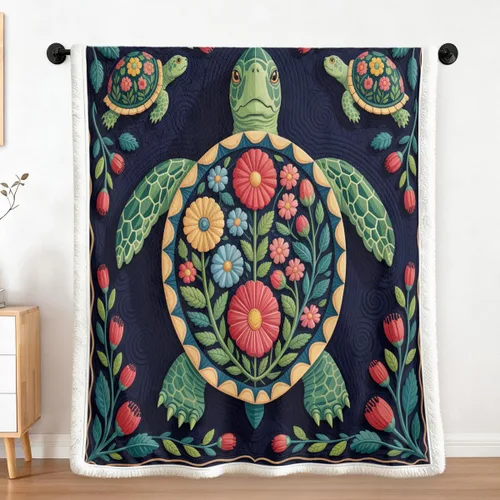 Vista 11 de Sleepwish - Manta de vellón de tortuga para niños, niñas y niños, de felpa suave, color teja y turquesa, sherpa, para sofá o silla, tamaño bebé