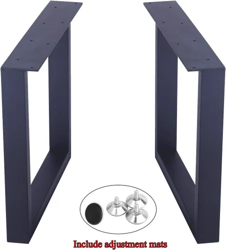 Vista 7 de MBQQ Patas para muebles de 15.7" de altura 17.7" de ancho, tubo cuadrado rústico decorativo, patas de mesa de metal resistente, patas de escritorio