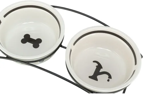 Vista 2 de Trixie Eat on Feet - Juego de dos cuencos de cerámica para perros, 0,25 litros