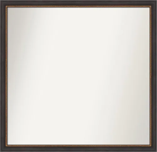 Vista 114 de Amanti Art Espejo de baño negro para sobre el fregadero, 23 x 23 pulgadas, espejo cuadrado negro Ashton, marco de madera tradicional mediano, se