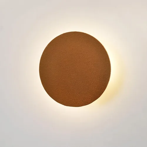 Vista 13 de DUHU Aplique de pared LED redondo, lámpara de pared de cemento gris cableada, lámpara de pared minimalista con diseño de acabado elegante
