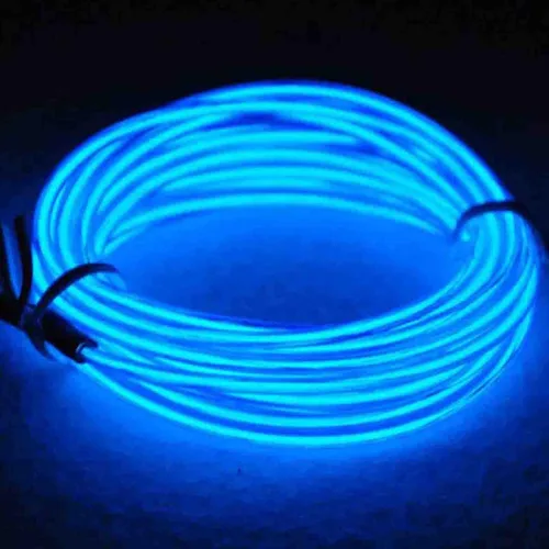 Vista 2 de Kit de luces de neón de alambre electroluminiscente de 15 pies para decoración, fiesta, Halloween, hombre ardiente (azul)