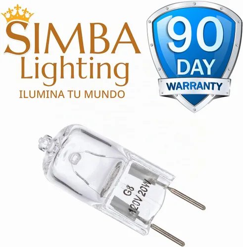 Vista 7 de Simba Lighting Bombilla halógena G8 T4 20W JCD Bi-Pin (paquete de 10) más corta de 1-3/8" (1.38") de longitud para luces de disco debajo