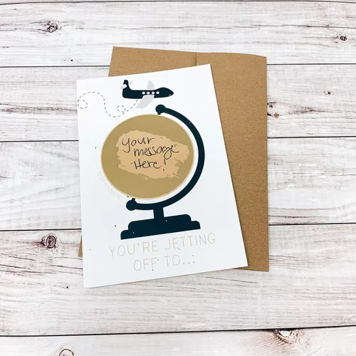 Vista 4 de You Jetting Off To Travel Card Scratch para revelar tu mensaje personal regalo sorpresa