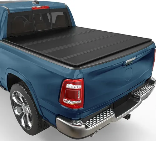 Vista 11 de Cubierta rígida abatible de perfil bajo para Dodge Ram 1500 (2009-2018), se adapta a cajas cortas de 5.7 pies (excluye RamBox)