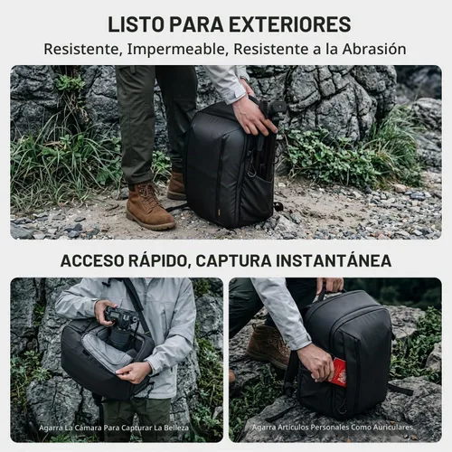 Vista 7 de RaLeno Camera Backpack, 22L+5L Expandable Camera Bag for Photographers