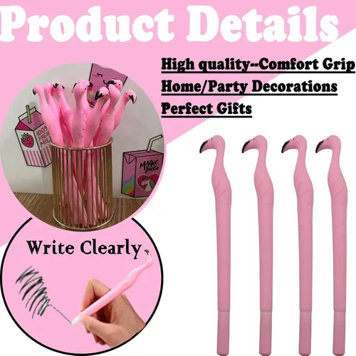 Vista 5 de 20 bolígrafos de gel de flamenco rosa, regalo único para mujeres, compañeros de trabajo y anfitrionas, bolígrafos de escritura elegantes