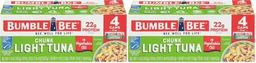 Vista 14 de Bumble Bee Atún Claro en Trozos en Aceite, Lata de 5 Onzas - Atún Listado Capturado Salvaje - 22g de Proteína por Porción - Mariscos Sostenibles