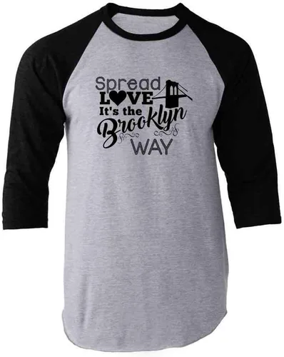 Vista 10 de Pop Threads Spread Love Its The Brooklyn Way Graphic Tee Camiseta para hombre