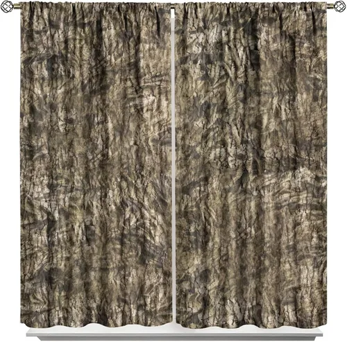 Vista 48 de Cortinas opacas de camuflaje de bosque, animales salvajes, osos, ciervos, alces, con bolsillo para barra, para sala de estar, dormitorio, decoración