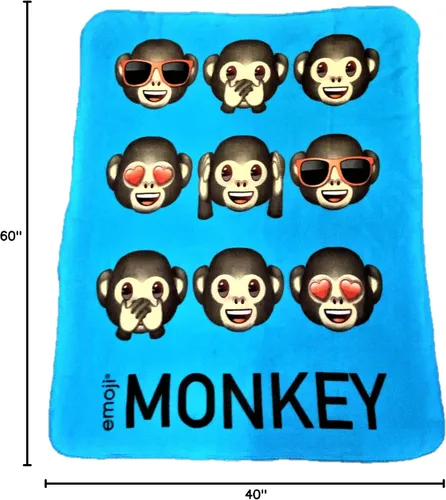 Vista 2 de Royal Boys Manta de forro polar con diseño divertido extra suave de Emoji (Azul)