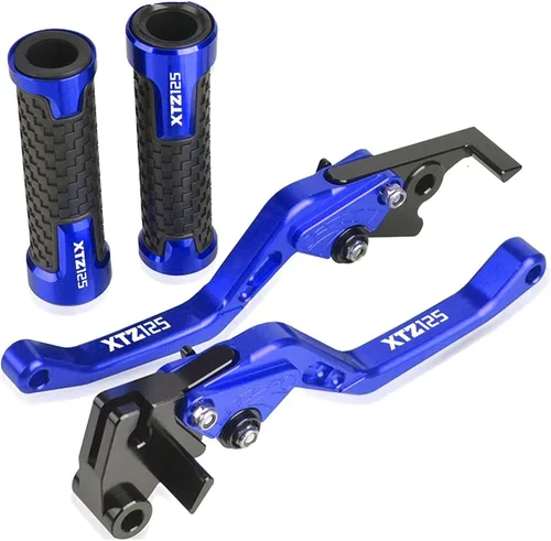 Vista 4 de Para Yamaha XTZ125 XTZ 125 2014 2015 Accesorios de carreras de motocicletas CNC freno embrague palancas manillar agarre mango mano Grips (Color : 1)