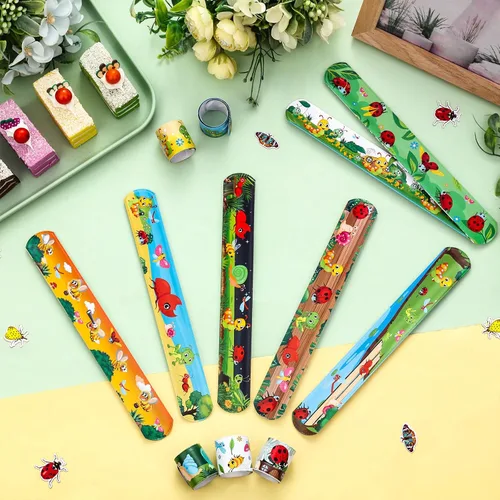 Vista 3 de Serencatcher 48pcs Slap Bracelets Party Favors for Birthday Baby Shower Party Supplies Gifts