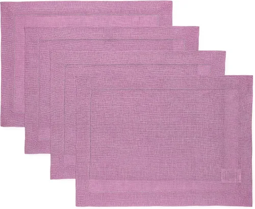 Vista 25 de Solino Home Juego de 4 manteles individuales cuadrados de 14 x 14 pulgadas, lino 100 % puro, de 14 x 14 pulgadas, dobladillo clásico, lavables a