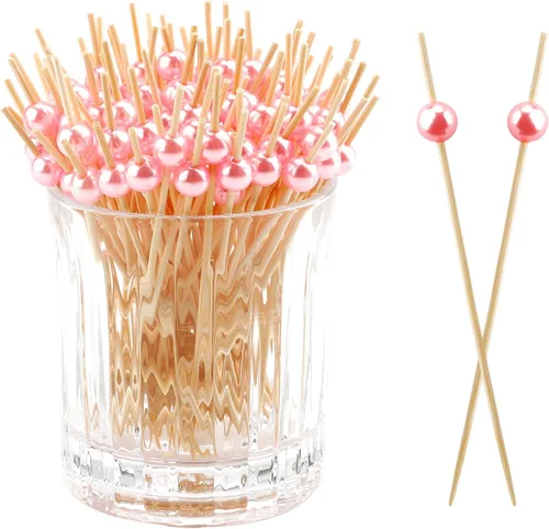 Vista 9 de 100 piezas de palillos de cóctel para bebidas, decoraciones de San Valentín, palillos de dientes elegantes para aperitivos, palillos de dientes