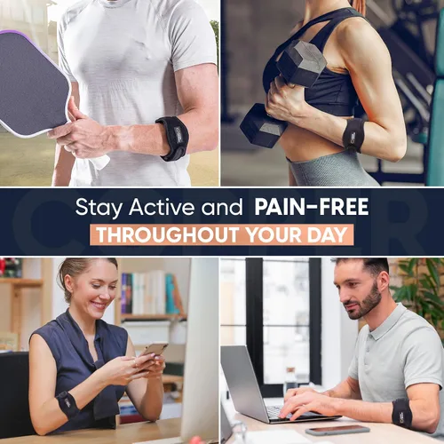 Vista 9 de Copper Compression Codera de tenista, soporte de contrafuerza ajustable para tendinitis, codo de golfista, codo de tenista, dolor de antebrazo