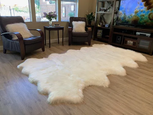 Vista 62 de LAMBZY Alfombra de pelo de oveja sintética, hipoalergénica, súper suave, sedosa para sala de estar, habitación de los niños, sofá