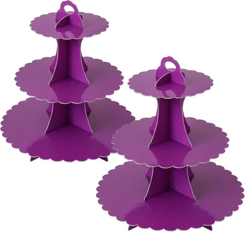 Vista 27 de Soleebee Soporte para Cupcakes de 3 Niveles, Torre de Cupcakes de Cartón, Torre de Soporte para Pasteles de Postre para Decoración de Cumpleaños