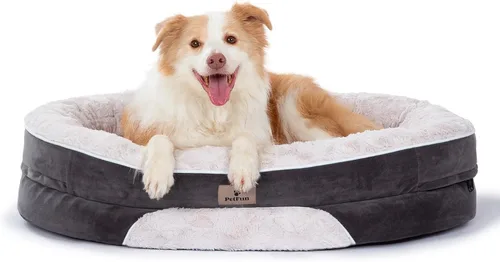 Vista 10 de Cama Sofá Ortopédica para Perros de Tamaño Grande con Soporte de Espuma de Huevo, Cojines Reforzados de Cuatro Lados, Tela Suave Resistente al