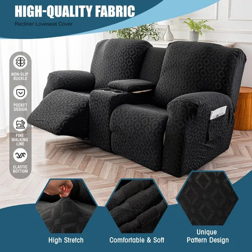 Vista 250 de Gennia Funda Impermeable para Silla Reclinable, Fundas Elásticas para Sofá Reclinable con Bolsillos, Fundas Lavables para Silla Reclinable Lazy Boy