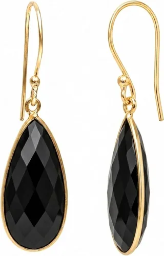 Vista 26 de Gempires - Aretes largos de gota con piedras preciosas facetadas para mujer