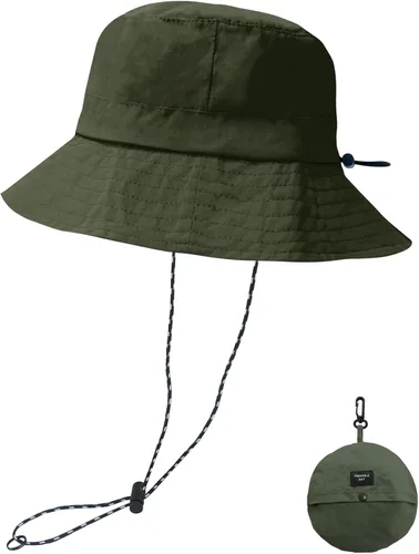 Vista 29 de NPQQUAN Sun Bucket Hats for Woman Men Lightweight Sun Hat Packable Foldable Beige