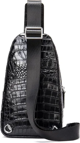 Vista 3 de Bolso de piel de cocodrilo bolso fresco del hombre bolsas una mochila del hombro para hombres y mujeres negro S