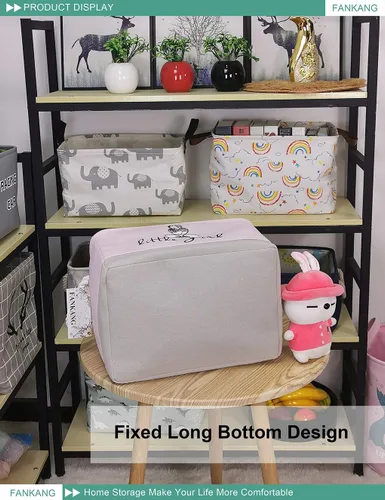 Vista 7 de Cesta rectangular de tela con estampado de dinosaurios para almacenamiento de guardería, cesta de almacenamiento, bolsa de libros, cestas de regalo
