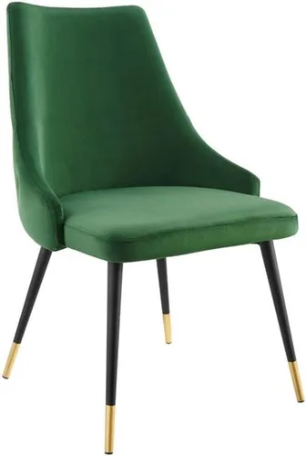 Vista 12 de Modway Adorn Silla auxiliar de comedor de terciopelo copetudo, color negro, 25 pulgadas de profundidad x 22 pulgadas de ancho x 34 pulgadas de alto