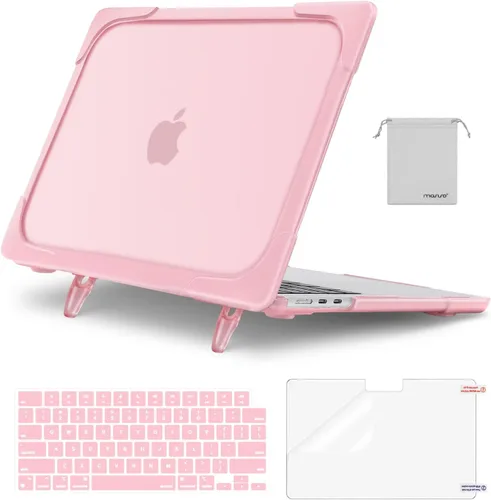 Vista 10 de MOSISO Funda compatible con MacBook Air de 13 pulgadas 2025 2024 2023 2022 M4 A3240 M3 A3113 M2 A2681, funda rígida resistente con soporte plegable