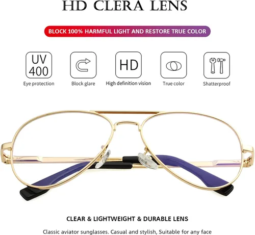 Vista 4 de PORADAY - Lentes de sol polarizados para hombres y mujeres con estilo aviador, armazón de metal, 100% protección UV400, 58 mm