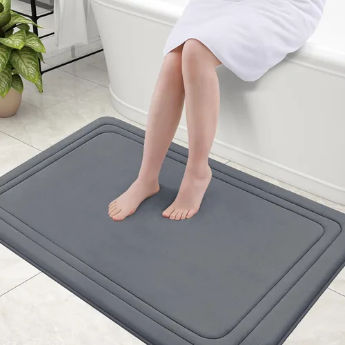 Vista 35 de Grandaily Alfombra de Baño de Espuma Viscoelástica 24x16, Ultra Suave, Antideslizante y Absorbente, Alfombras de Baño Lavables a Máquina y Secables