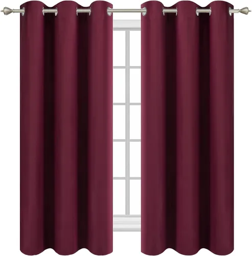 Vista 107 de Diraysid Cortinas opacas beige con ojales para dormitorio, con aislamiento térmico, cortinas de oscurecimiento de habitación, 38 x 54 pulgadas, 2