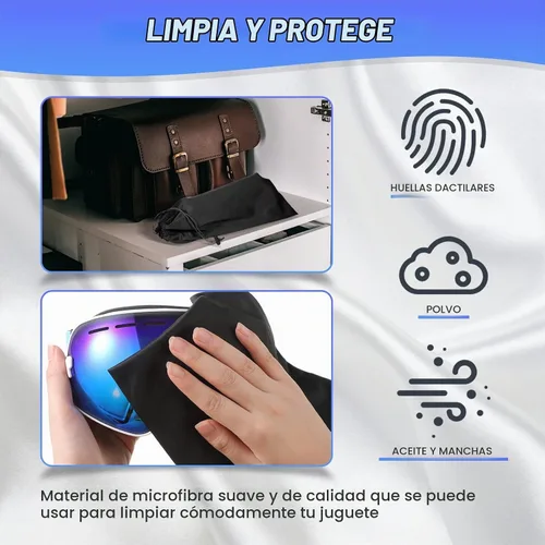 Vista 3 de Flutesan Bolsa de almacenamiento de juguetes, bolsa de microfibra para gafas de sol, bolsa plegable con cordón ajustable (7 x 9.8 pulgadas, negro)