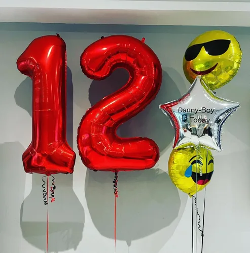 Vista 5 de Globos rojos de 40 pulgadas con el número 10, globos gigantes de 10 globos rojos de cumpleaños 10 globos rojos de cumpleaños 10 globos de 10.º