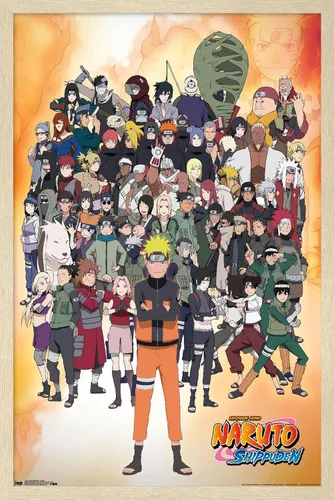 Vista 16 de Trends International Naruto Shippuden - Póster de pared grupal, 14.725 x 22.375 pulgadas, versión con marco de madera tipo granero