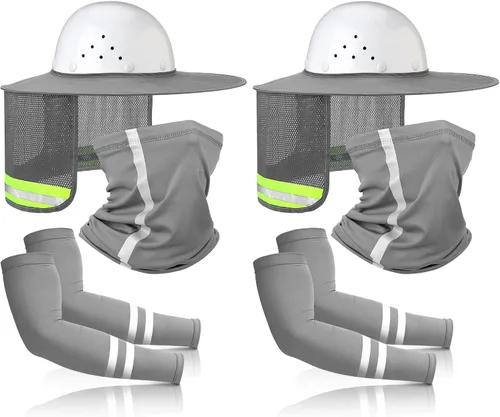 Vista 8 de SATINIOR 8 unidades de sombrero duro de ala completa para el sol, protección solar, protección para el cuello, polaina para el cuello, bufanda