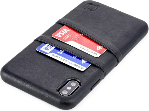Vista 13 de Dockem Funda tipo cartera para iPhone XR (6.1"): Placa de metal integrada para montaje magnético y 2 tarjeteros (Exec M2, cuero sintético, gris)