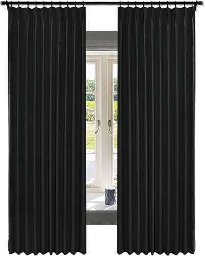 Vista 32 de Fcosie Juego de 2 paneles de cortinas opacas extralargas de 120 pulgadas de largo, cortinas de doble capa para oscurecer la habitación, paneles