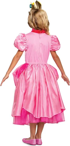Vista 3 de Princess Peach Costume Dress Nintendo Super Mario Bros Deluxe Dress Up Outfit for Girls