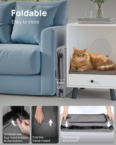 Vista 9 de Transportador de gatos aprobado por aerolíneas, transportador de mascotas de lado suave, transportador portátil para perros con estructura estable