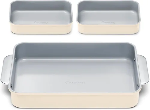 Vista 40 de Caraway Molde rectangular pequeño antiadherente de 9" x 6.5", no tóxico, sin PTFE ni PFOA, núcleo de acero aluminizado, bandeja para hornear
